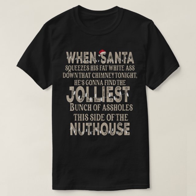 Camiseta Natal Quando Papais noeis Gritam Folhas Divertidas (Frente do Design)
