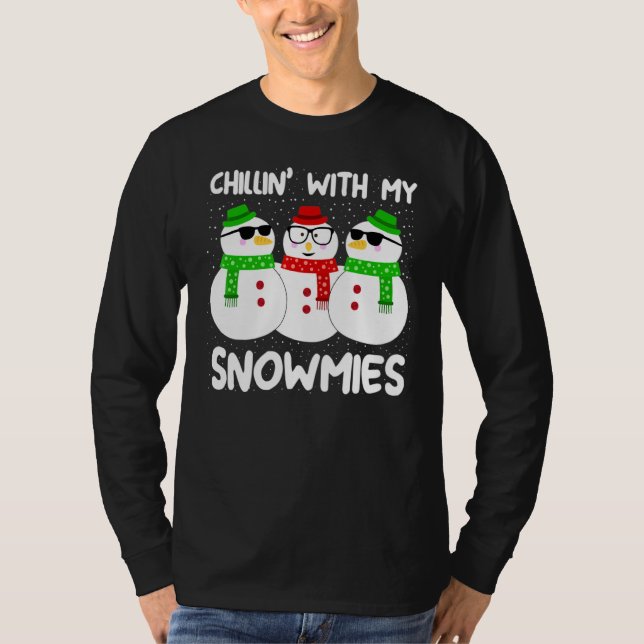 Camiseta Natal Relax com Meus Amigos de Neve (Frente)
