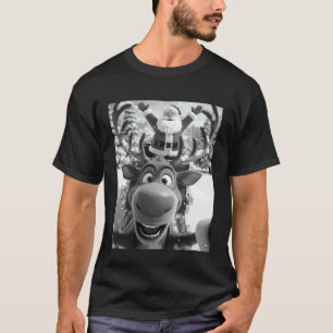 Camiseta Natal Rena Fun Divertida Selfie com Trenó do Papai
