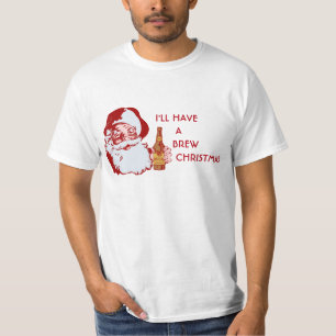 Camiseta Natal retro da fermentação da cerveja de Papai