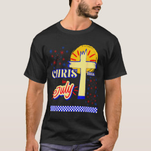 Camiseta Natal retrô em julho cristão jesus deus verão