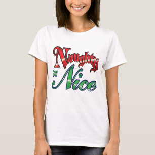 Camiseta Natal retrô, Letras Vermelhas e Verdes Malvadas ou