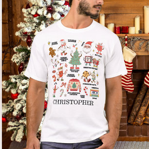 Camiseta Natal Retrô Nostálgico Verde e Vermelho