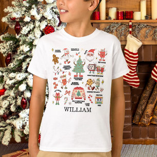 Camiseta Natal Retrô Nostálgico Verde e Vermelho