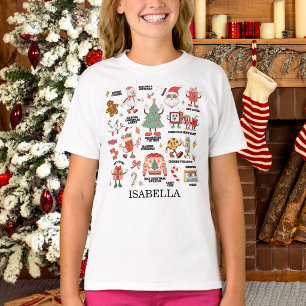 Camiseta Natal Retrô Nostálgico Verde e Vermelho