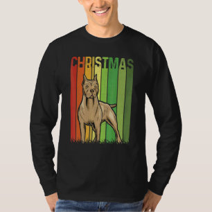 Camiseta Natal Retro Pitbull Cachorro Fofo Grupo Combinando