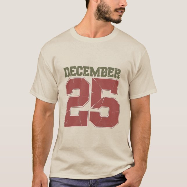Camiseta Natal retrógrado 25 de dezembro Feriado inverno (Frente)