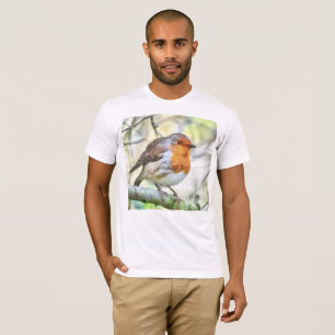 Camiseta Natal Robin Redbreast Winter Watercolor