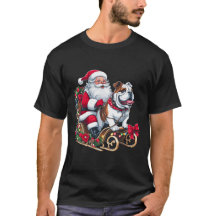 Natal Santa Claus Andando Inglês Buldogue Xmas