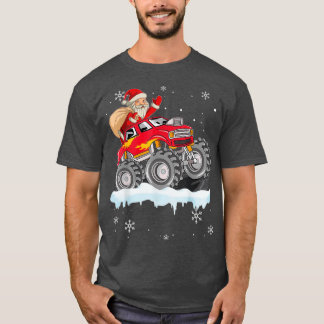 Camiseta Natal Santa Claus Andando Monstros Rapazes Ki