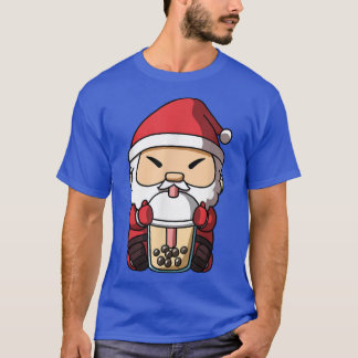 Camiseta Natal Santa Claus Boba Milk Tea Bubble Tea Ani