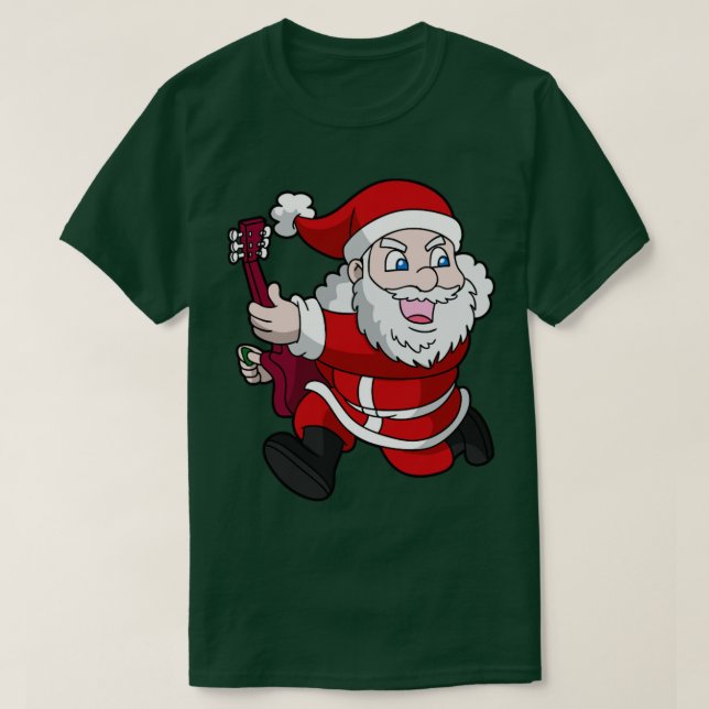 Camiseta Natal Santa Claus Rocks (Frente do Design)