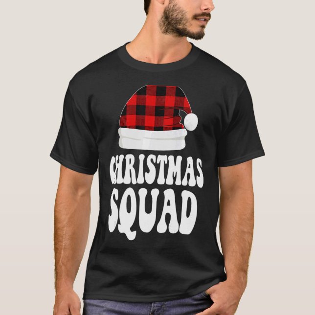 Camiseta Natal Santa Claus Xadrez Vermelha Natal Squ Natal (Frente)