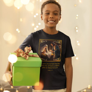 Camiseta Natal Santa Família Religiosa Luke 2:11