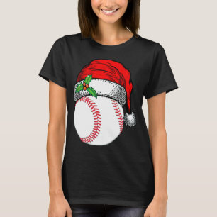 Camiseta Natal Santa Hat Baseball Esporte Engraçado Present