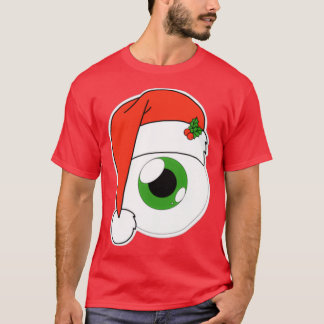 Camiseta Natal Santa Hat Eyeball Green Iris