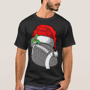 Camiseta Natal Santa Hat Futebol do Esporte Engraçado Prese