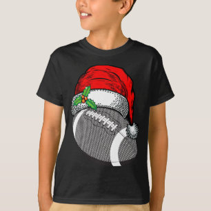 Camiseta Natal Santa Hat Futebol do Esporte Engraçado Prese