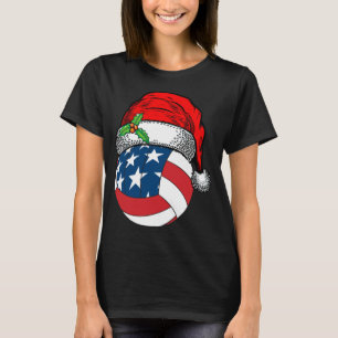 Camiseta Natal Santa Hat Voleibol Esporte Engraçado Present