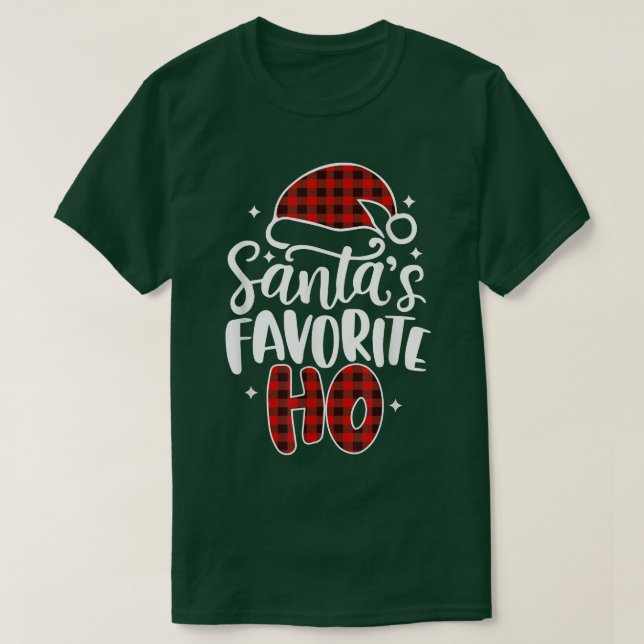 Camiseta Natal Santas Favoritas Ho (Frente do Design)