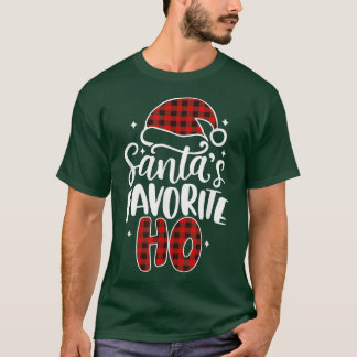 Camiseta Natal Santas Favoritas Ho