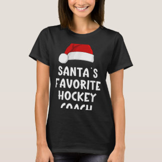 Camiseta Natal Santas Favoritas treinador de hóquei Engraça