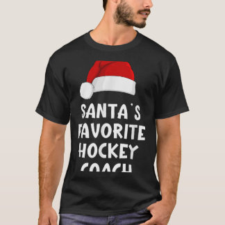 Camiseta Natal Santas Favoritas treinador de hóquei Engraça