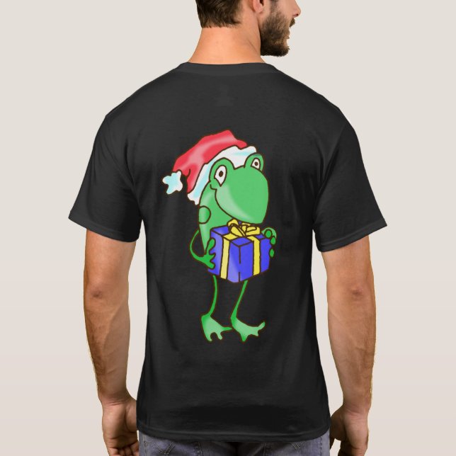 Camiseta Natal sapo — Sapo, presente, Santa Hat (Verso)