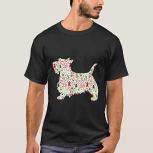 Camiseta Natal Scottie Scottish Terrier Dog Wrapping Pa