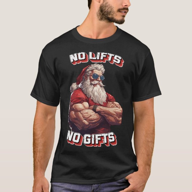 Camiseta Natal - Sem elevadores sem presentes Papais noeis  (Frente)