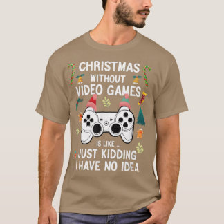 Camiseta Natal Sem Vídeo Jogo Engraçado Jogador de Natal