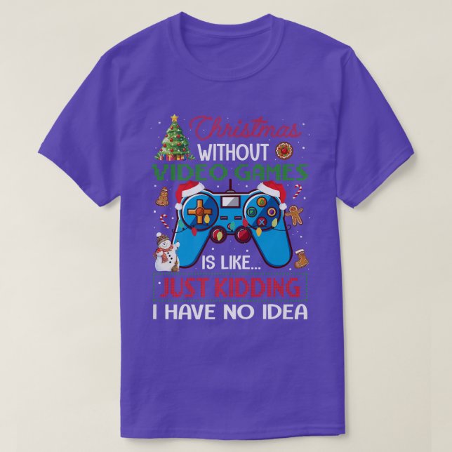 Camiseta Natal sem Videos games Engraçado Vídeo de Natal (Frente do Design)