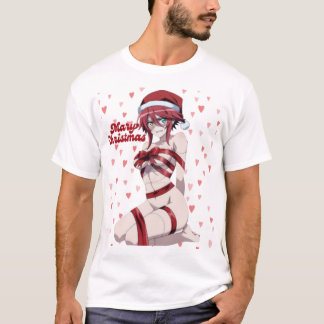 Camiseta Natal sexy Santa Casar Natal Anime Menina