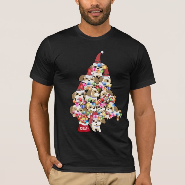 Camiseta Natal Shitzu Dog Puppy Cute (Frente)