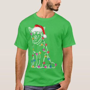 Camiseta Natal Siberian Husky XMAS Luz Santa Hábito Diverti