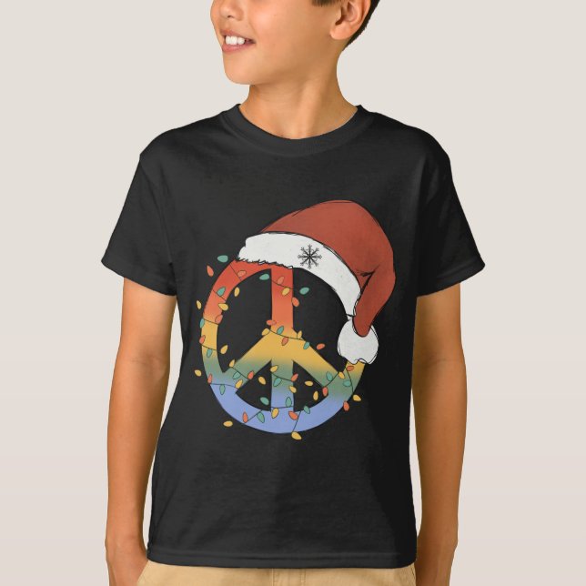 Camiseta Natal - Sinal de Paz Santa Hat - Natal (Frente)