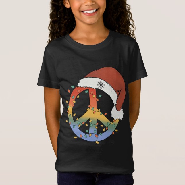 Camiseta Natal - Sinal de Paz Santa Hat - Natal (Frente)