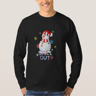 Camiseta Natal Snowman Fill Out Snowflakes Xmas Boys G