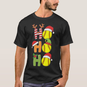 Camiseta Natal Softball Ho Ho Ho Softball Xmas Me Esportes