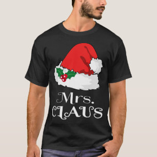 Camiseta Natal Sra. Claus Matching Pajama Santa Hat X-m