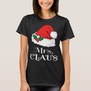 Camiseta Natal Sra. Claus Matching Pajama Santa Hat X-m