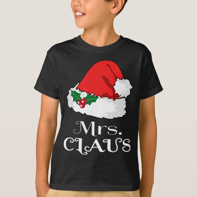 Camiseta Natal Sra. Claus Matching Pajama Santa Hat X-m (Frente)