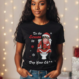Camiseta Natal Sra Papai Noel Óculos de Sol Engraçado Trave