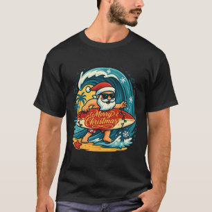 Camiseta Natal Surfando Praia Havaiana Natal Em Julho Tro