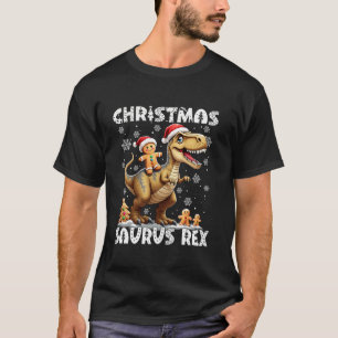 Camiseta Natal Surus Rex Gingerbird Man Cookie Dinosa