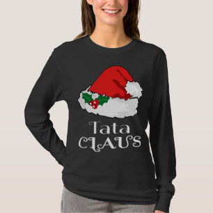 Camiseta Natal Tata Claus Correspondendo Pajama Santa Hat X