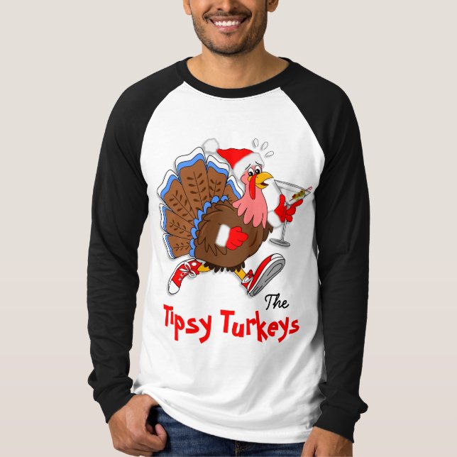 Camiseta Natal Tipsy Turkey (Martini) - Execução Postada (Frente)
