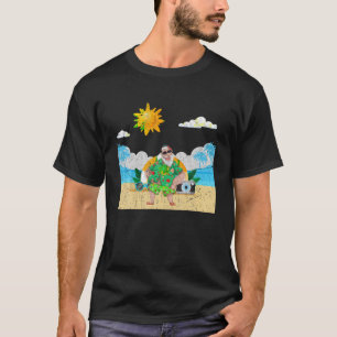 Camiseta Natal Tropical de Verão do Papai Noel, engraçado n