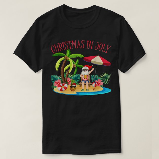 Camiseta Natal Tropical do Natal no Natal Papais noeis no N (Frente do Design)