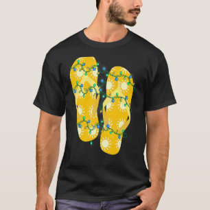 Camiseta Natal tropical em Chinelos de Natal do Havaí